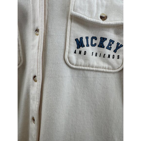 Mickey And Friends Disney Cream Shacket Soft Fleece Graphic Jacket Size XL - Picture 4 of 7